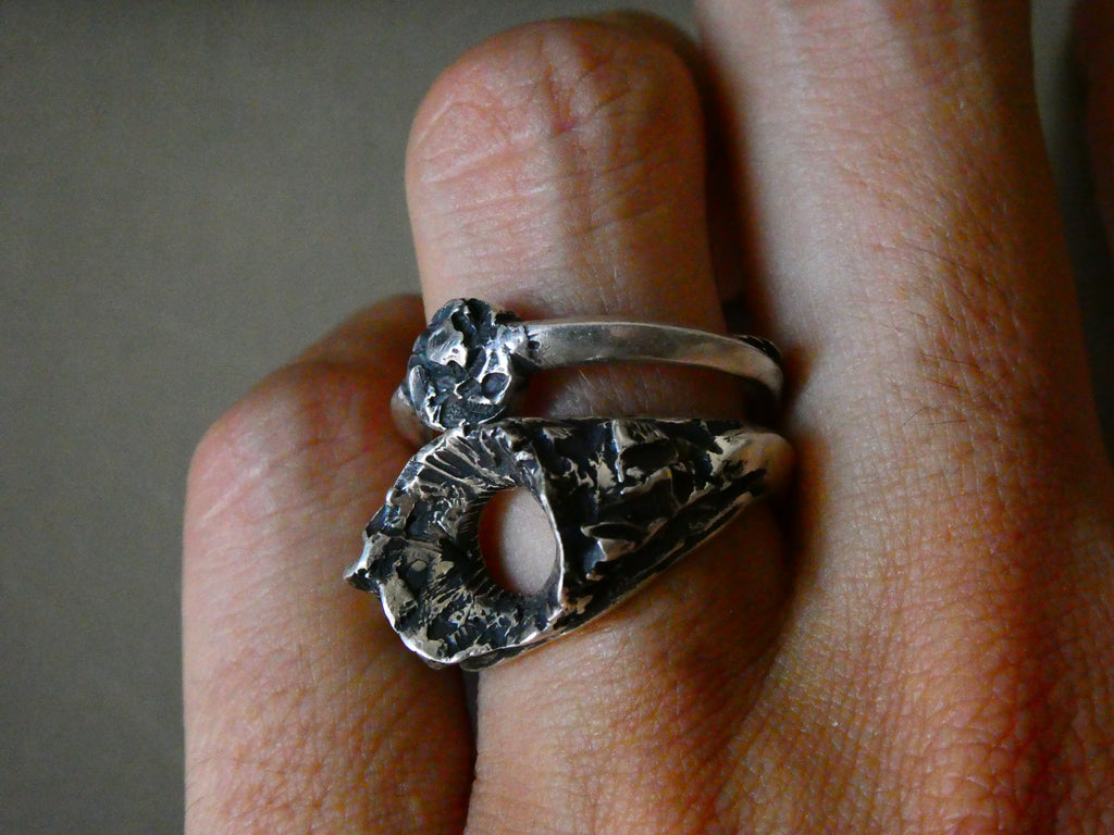 SILVER CROWN RING