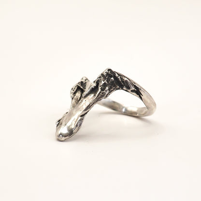 SILVER PEAR RING