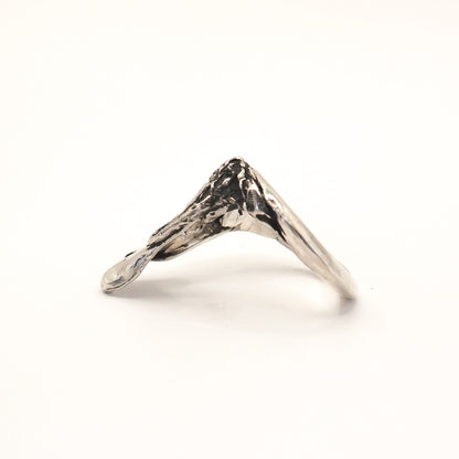 SILVER PEAR RING