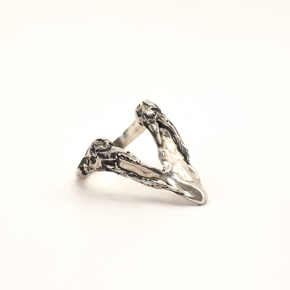 SILVER PEAR RING