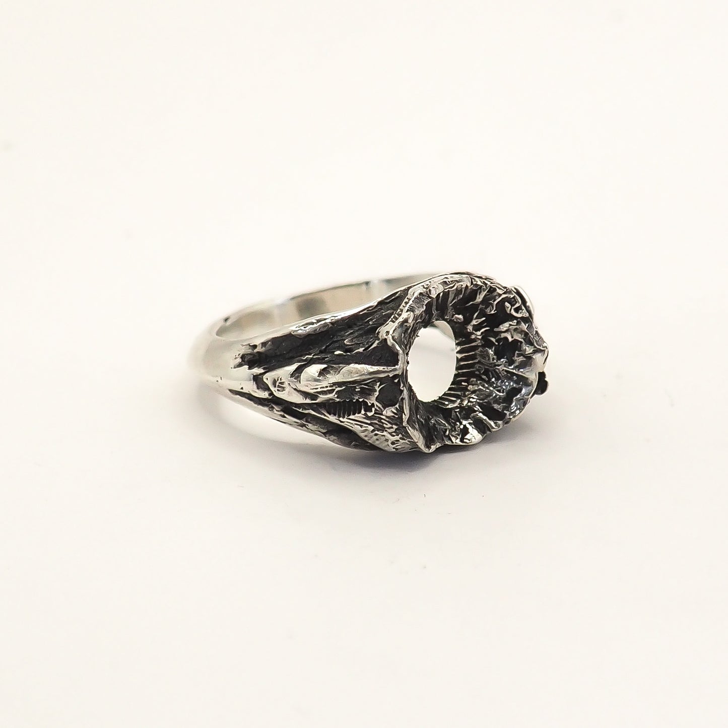SILVER CROWN RING