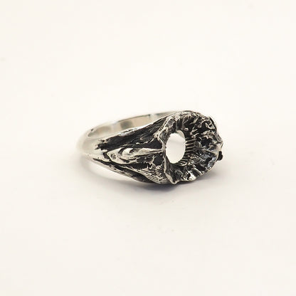SILVER CROWN RING
